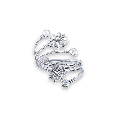 925 Sterling Silver Floral Openable Single Toe Ring for Women – Taraash