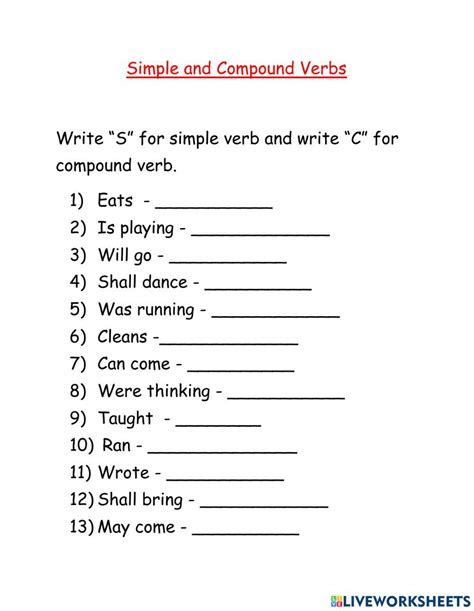 Compound Verb Exercises 的图像结果