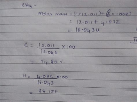 Ch4 Molar Mass