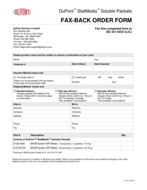 Fillable Online StatMedia fax-back order form PDF - DuPont Fax Email ...