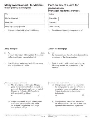 Particulars of Claim for Possession (Mortgaged Residential Premises ...