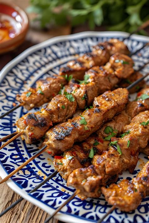 AI generated Grilled Perfection Pinchos Morunos on a Stylish Spanish ...