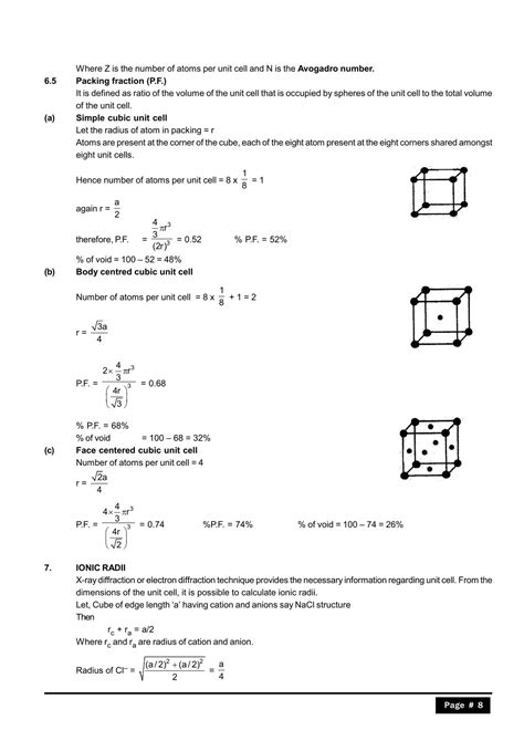 Class 12 Chemistry Chapter 1 Notes - Solid State