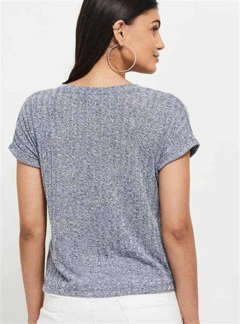 Buy Women Textured Round Neck T-shirt Online at just Rs. 399.0 ...