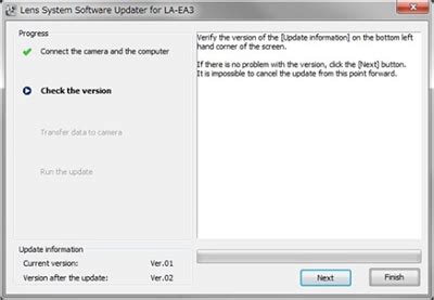 LA-EA3 Lens System Software (Firmware) Update for Windows | Sony IN