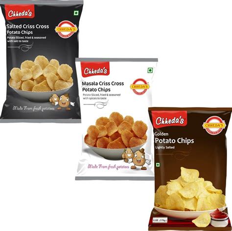 Chheda's Potato Criss Cross Chips Pack of 3 Chips Price in India - Buy ...