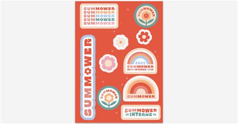 100345 SumMowerInterns StickerSheet MECH by Mower Production | Sticker ...