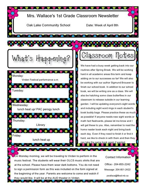 Image result for Classroom Newsletter Examples