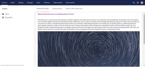 Custom Dashboards and Sections in Umbraco V8