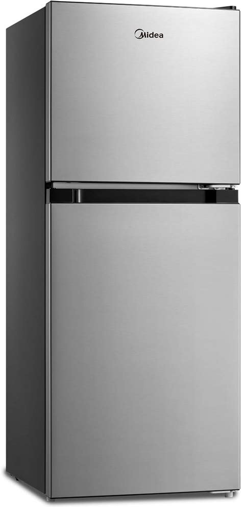 Midea MERM45S3AST Stainless Steel Cu Ft Double Door Refrigerator, 4.5 ...