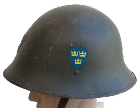 SWEDISH ARMY HELMET M21 THREE CROWNS - HELMETS HEADWEAR - Neco Surplus ...