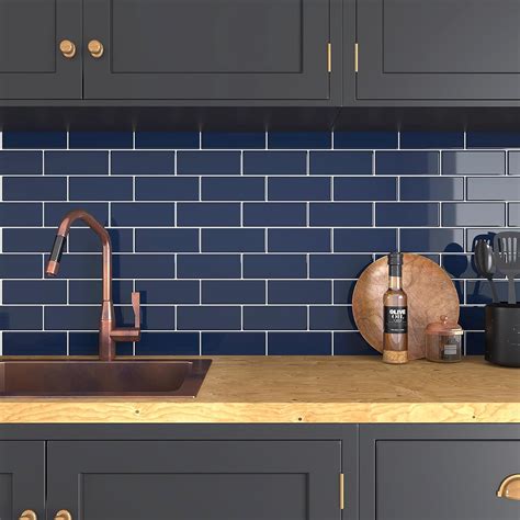 VEELIKE Navy Blue Subway Backsplash Tile – Veelike