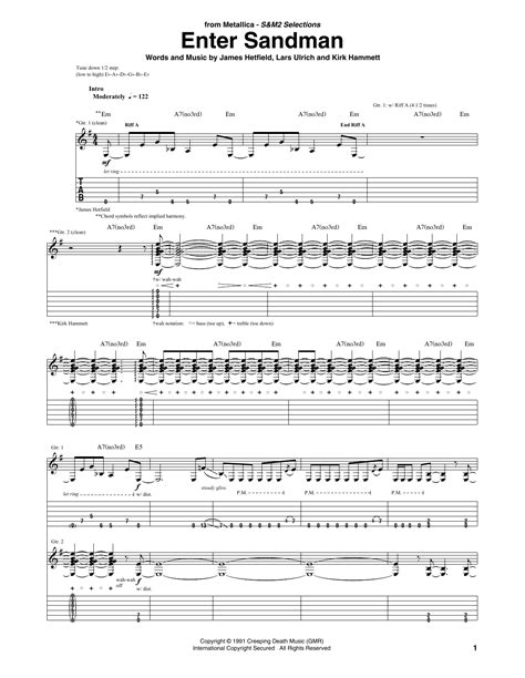 Enter Sandman by Metallica - Guitar Tab - Guitar Instructor