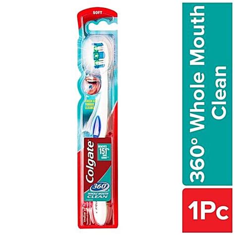 Buy Colgate Toothbrush 360 Whole Mouth Clean Soft 1 Pc Online At Best ...