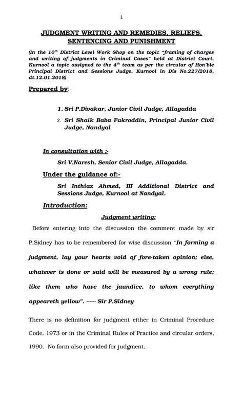 Presentation on Judgment Writing - JUDGMENT WRITING AND REMEDIES ...