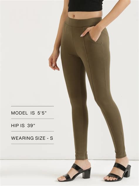 Women Olive Green 4-Way Stretchable Pants
