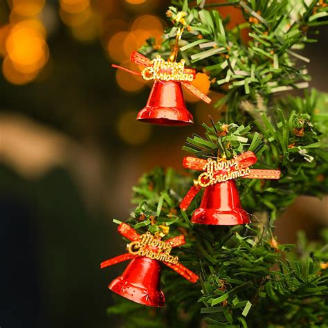 Christmas Bells Tree Decoration (Red, Set Of 18, Assorted)- VON CASA ...