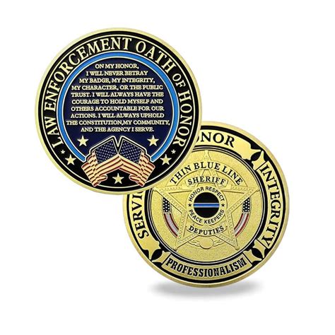 Buy Thin Blue Line Police Challenge Coin Law Enforcement Prayer ...