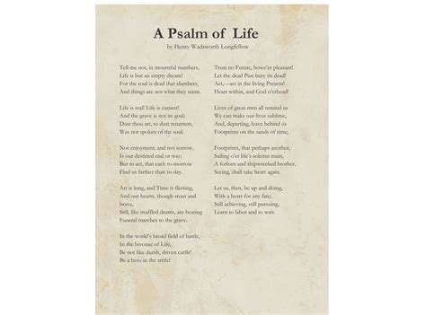 A Psalm of Life, Henry Wadsworth Longfellow, Poem About Life, Printable ...