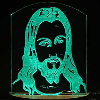 Buy Red Robin JESUS 3D Optical Illusion Acrylic USB Powered Wooden Base ...