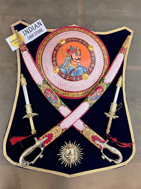 Rajput Dhal Talwar Shield Set-BIG – Indian Sikh Store