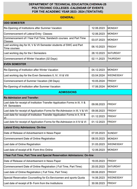 DIPLOMA POLYTECHNIC ACADEMIC CALENDAR DOWNLOAD