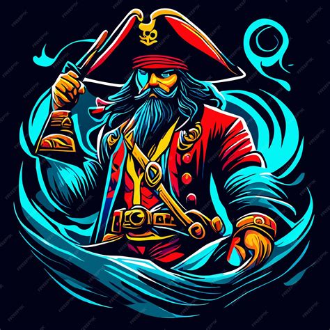 Premium Vector | Captain of the seas pirate vector graphic design
