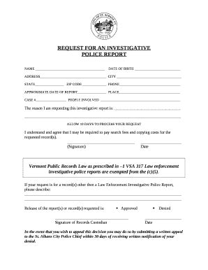 REQUEST FOR AN INVESTIGATIVE Doc Template | pdfFiller