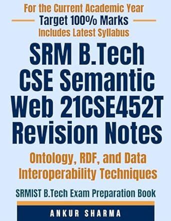 Amazon.in: Buy SRM B.Tech CSE Semantic Web 21CSE452T Revision Notes ...
