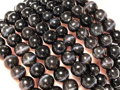 タンザニア産★天然石ブレスレット/キャッツアイスキャポライト（Scapolite/柱石）/ラウンド/約7.0-7.4mm/1本【アメリカ ...