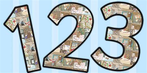 The Tailor of Gloucester Themed A4 Display Numbers - gloucester