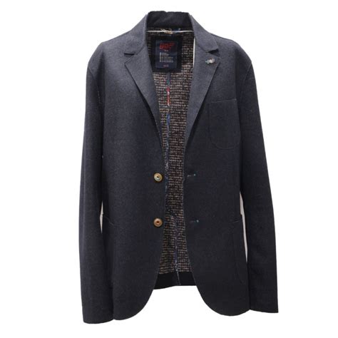 8568AI giacca uomo BOB POLE men stretch wool blend jacket blue