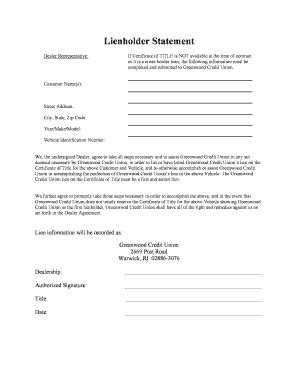Fillable Online Lienholder Statement.doc. Chromatography Application ...