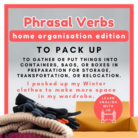 Learn English phrasal verbs for talking about home organisation ...