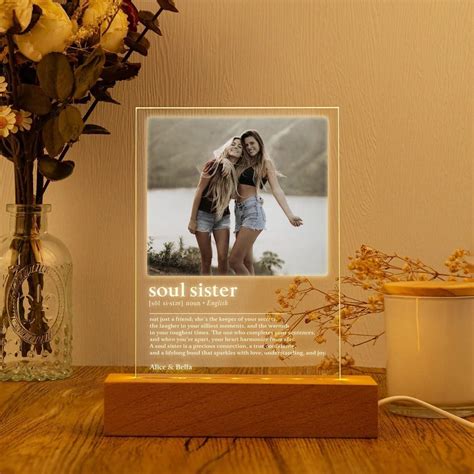 Gugan's Gifts Personalized Photo Lamp for Sister – Custom Acrylic LED ...