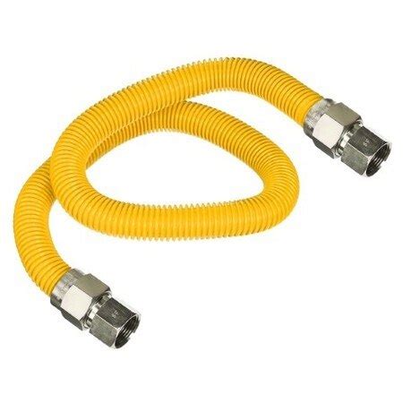 Flextron Gas Line Hose 3/8'' O.D.x48'' Len 1/2"x3/8" FIP Fittings ...