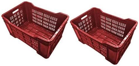 Xela Multipurpose Heavy Duty Red Portable Plastic Crate | Organizer ...