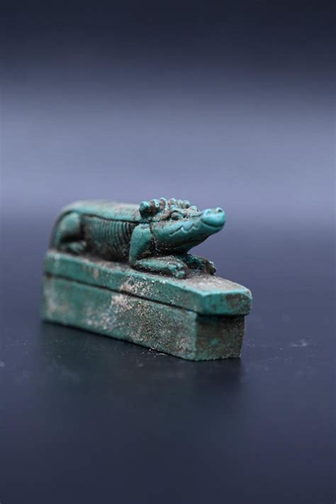 Sobek Antique Egyptian Crocodile God Sobek Statue Ancient Egyptian Crocodile God Sobek Egyptian ...