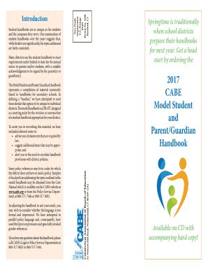 Fillable Online Student handbooks are as unique as the students Fax ...