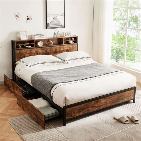 Queen Size Bed Frame With Drawers