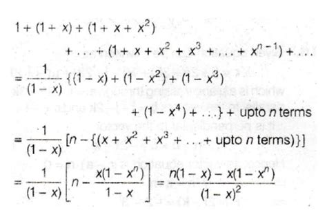 sum of n terms of 1+(1+x)+(1+x+x^2)is ..... - Brainly.in