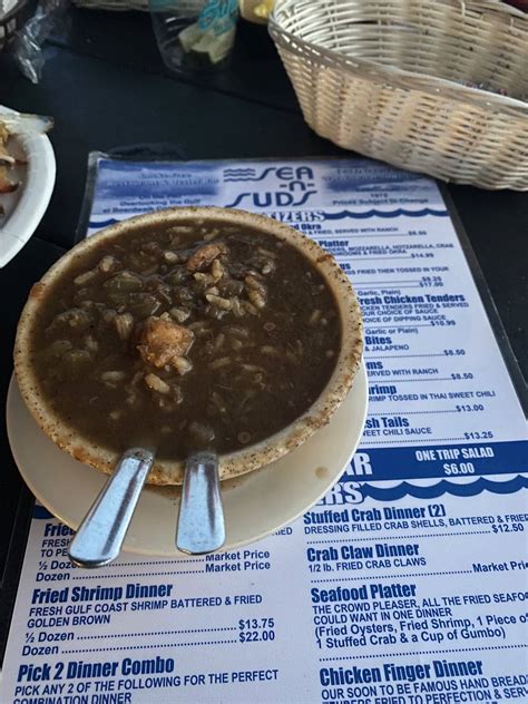 Menu at Sea N Suds restaurant, Gulf Shores