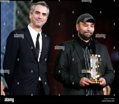 Alfonso Cuaron gave Director Nabil Ben Yadir the prize for movie 'Les Barons' The 9th ...