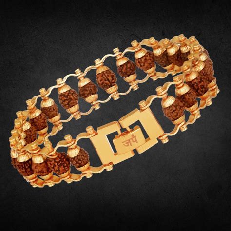 Gold Plated Modern Rudraksha Bracelet – Japam
