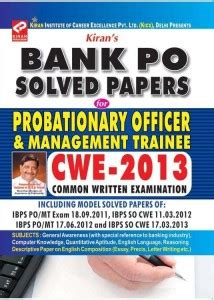 BANK PO SOLVED PAPERS For Probationary Officer (P.O.) & Management ...