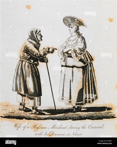 646 Wife of a Russian Merchant, during the Carnival, with her Duenna ...