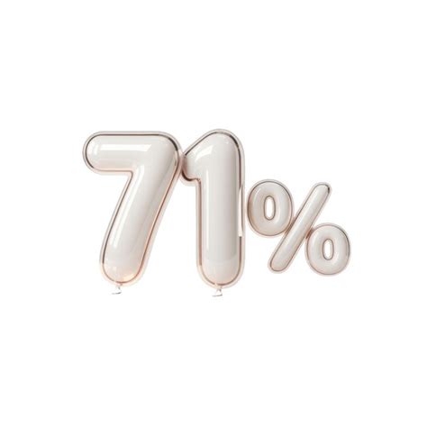 71 percentage balloon | Premium AI-generated PSD
