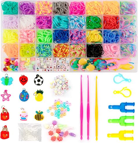 2500+ Loom Bands Kit, 30 Colors Premium Rubber Band Bracelet Kit for ...