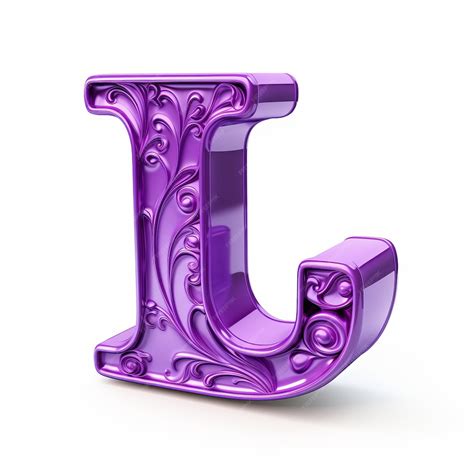 Purple Letter J Art Nouveau Curves In 3d Cartoon Style | Premium AI-generated image