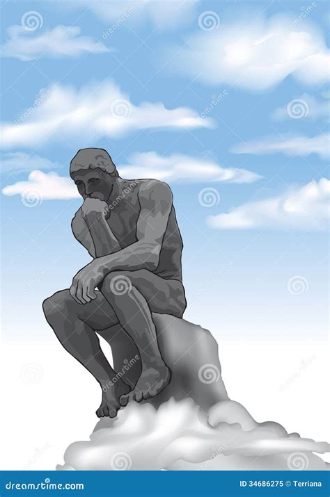 The Statue The Thinker. Vector Drawing | CartoonDealer.com #171150821
